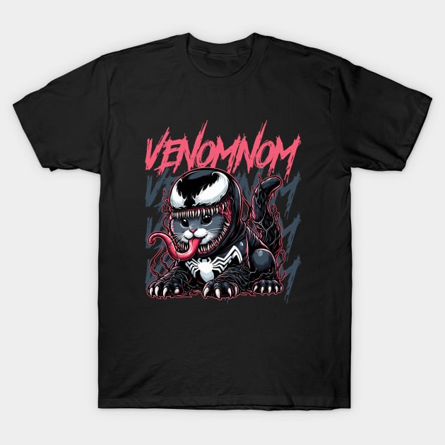 Venomnom | Cat | Villain | Anti-Hero | Movie Icon | Pop Culture T-Shirt by Ikibrai